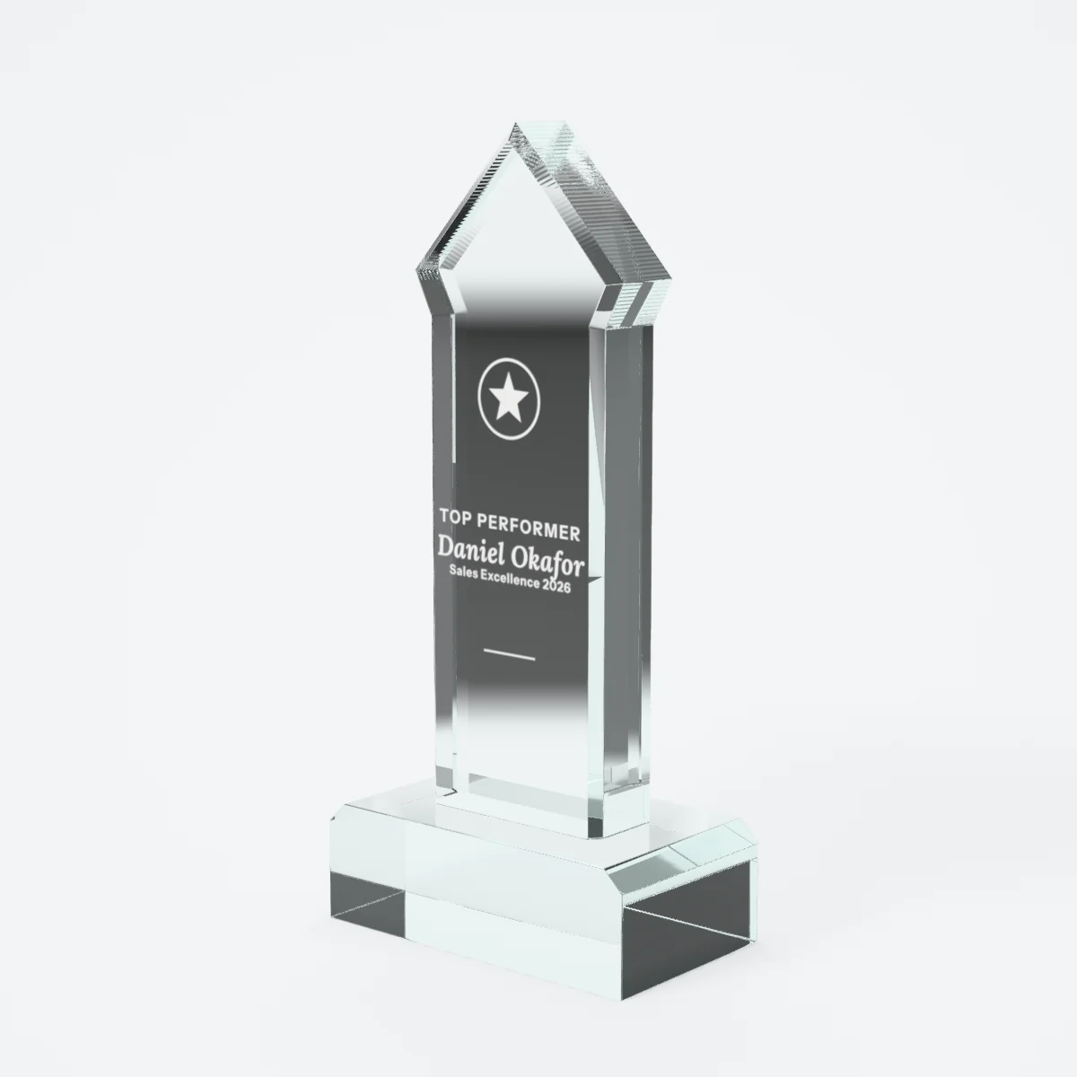 Engraved crystal awards