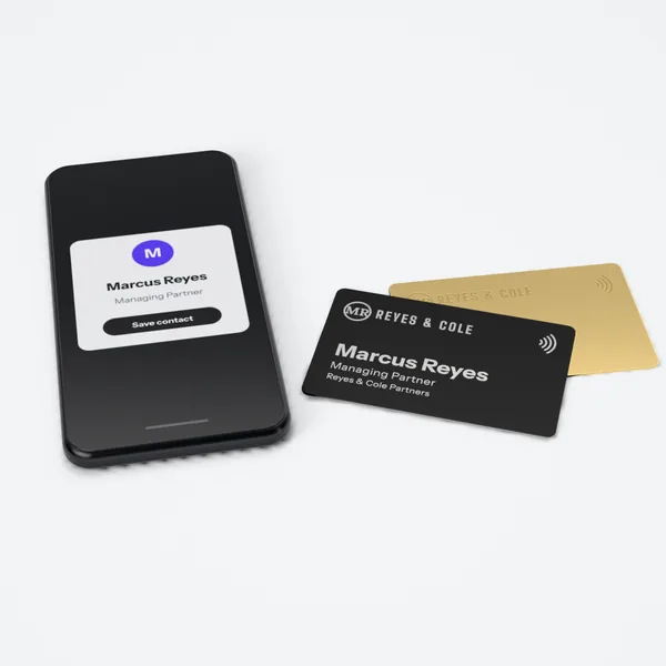 NFC tap business cards — metal