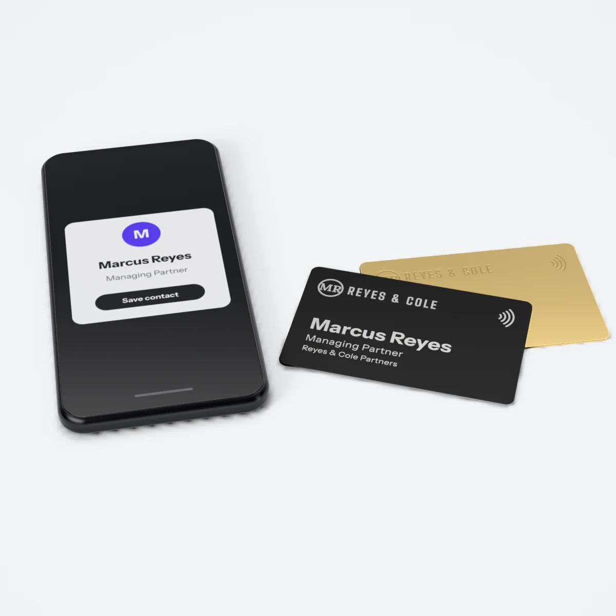NFC tap business cards — metal