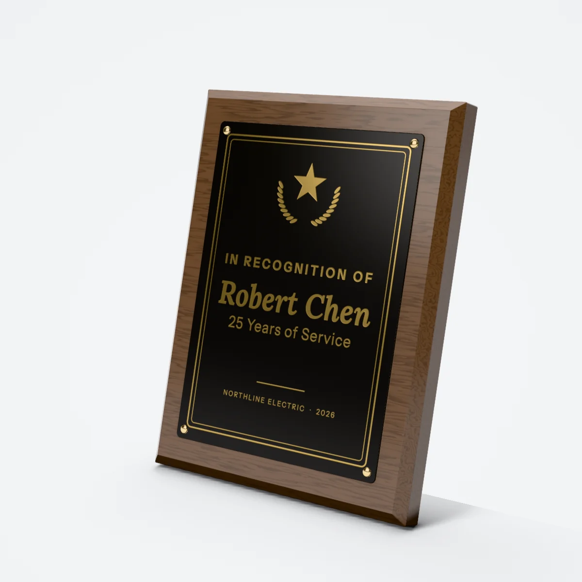 Walnut award plaques