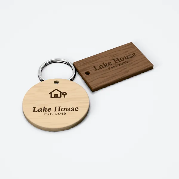 Engraved wood keychains